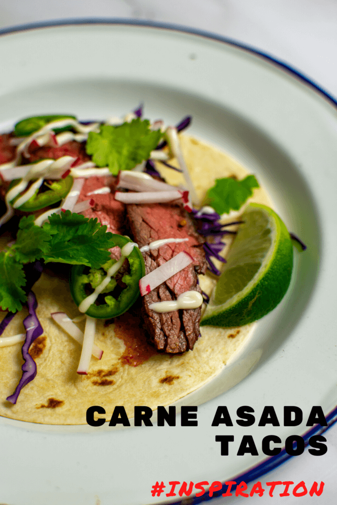 steak taco carne asada style on a plate
