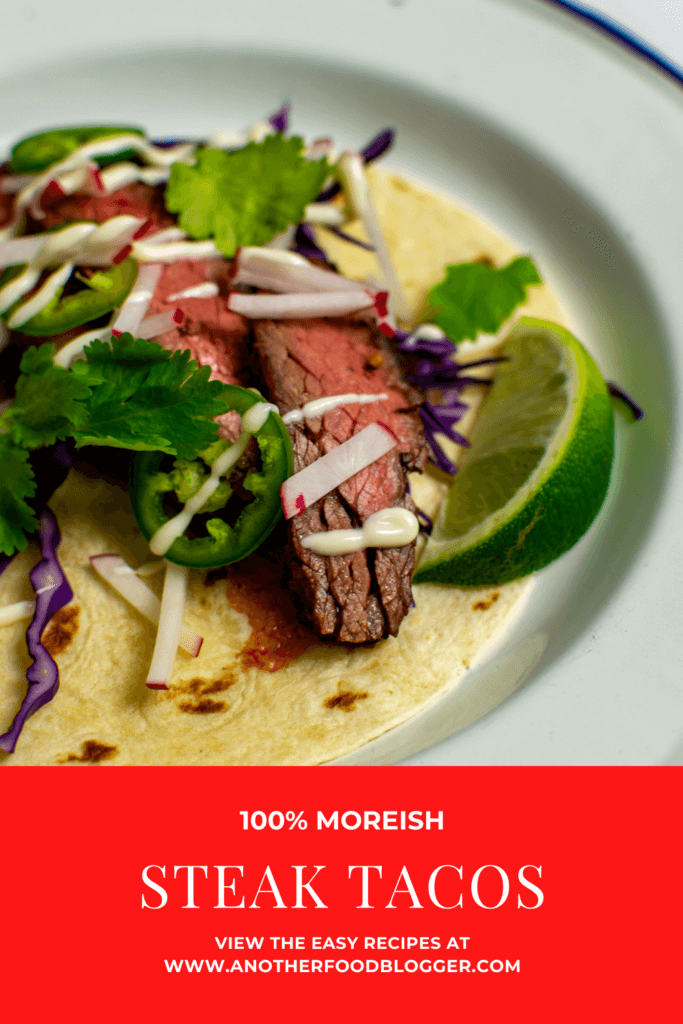 steak taco carne asada style on a plate