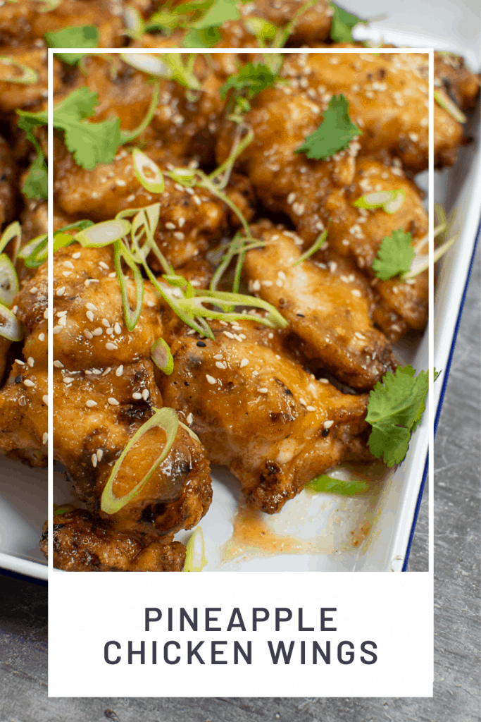 Pineapple chicken wings on a tray