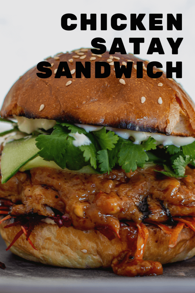 Grilled chicken satay sandwich
