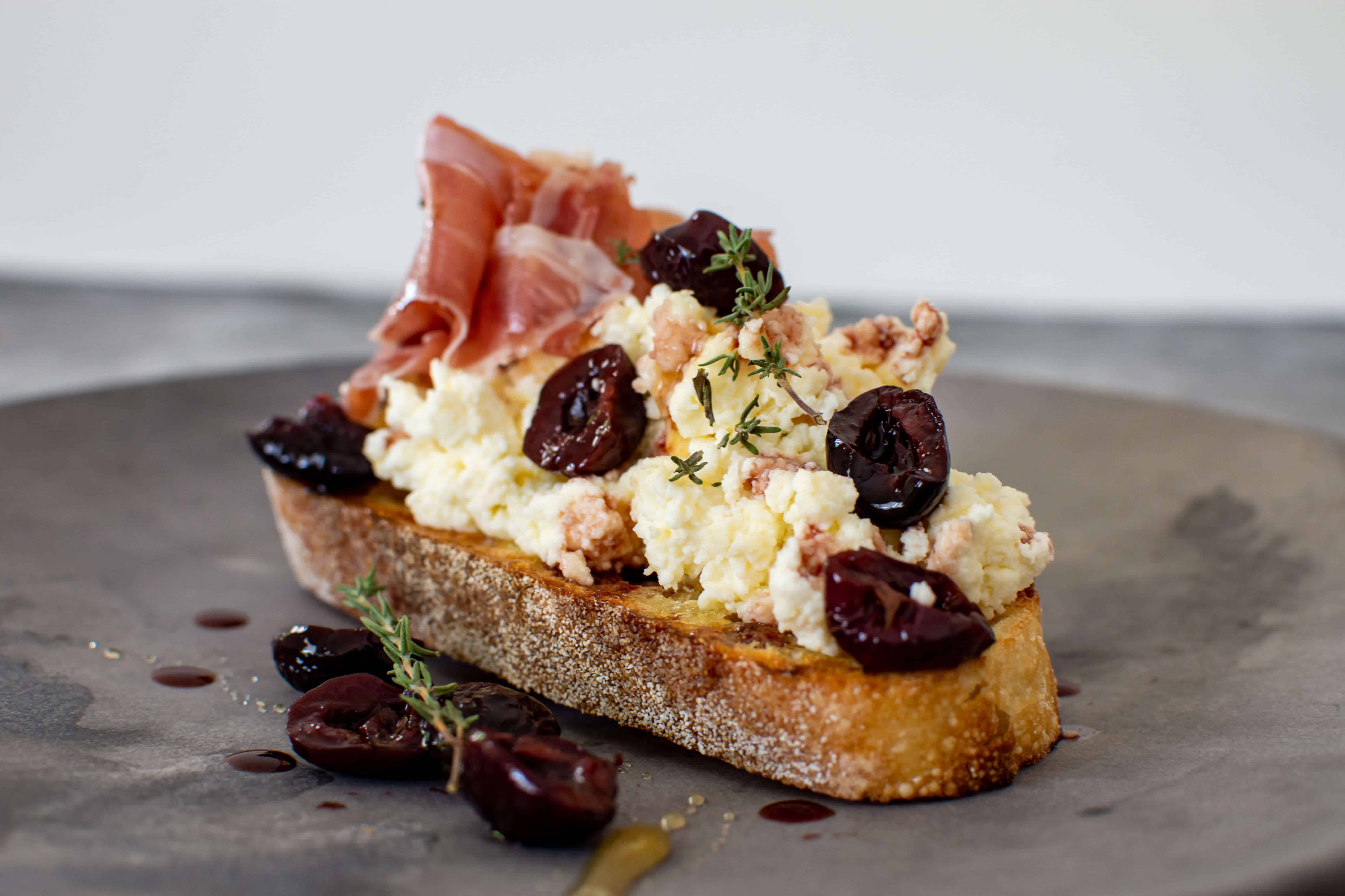 ricotta cherry toast