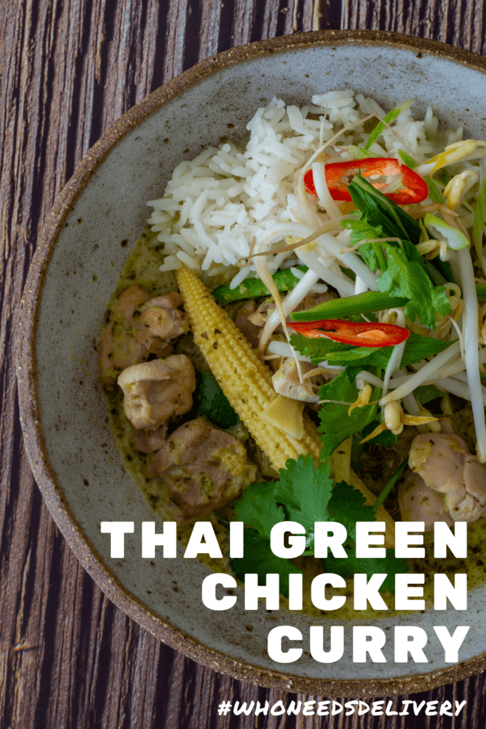 thai green curry in a bowl