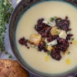 Close up of potato & leek soup