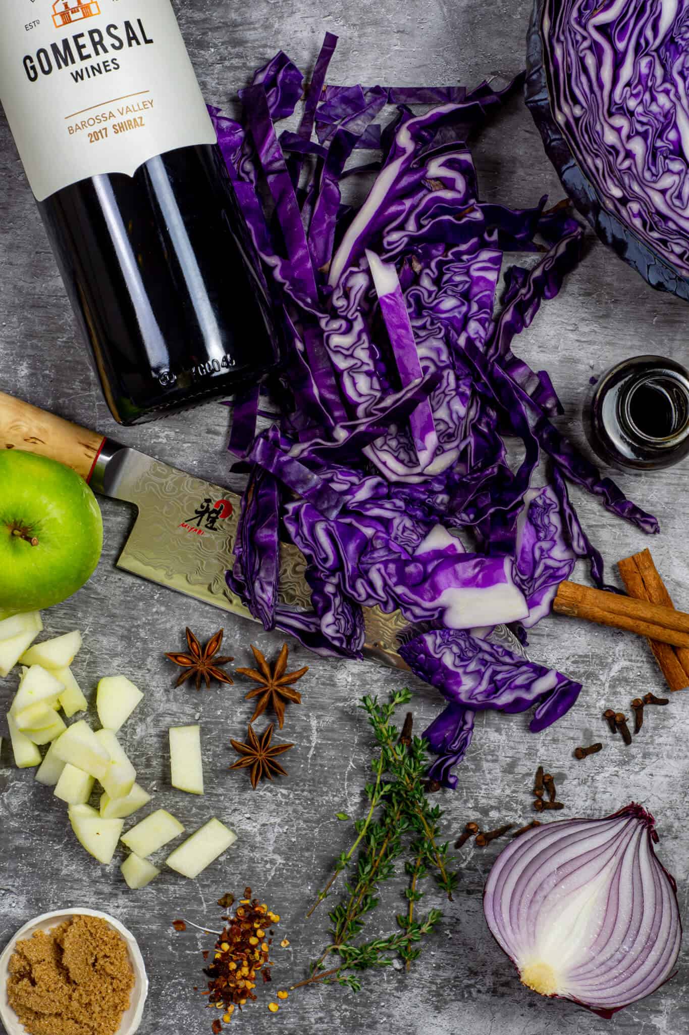 spiced red cabbage ingredients