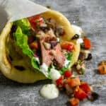 Moroccan steak pita with salsa