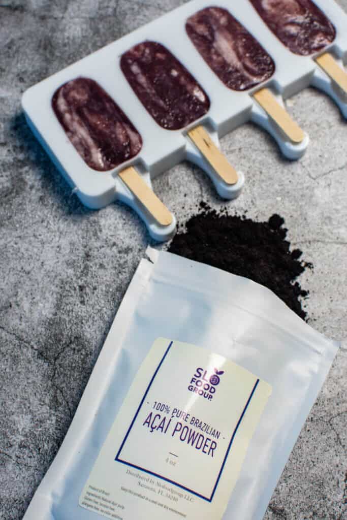 acai ice pops in ice pop mold and slofoodgrp acai