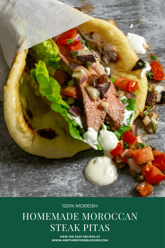Moroccan steak pita with salsa