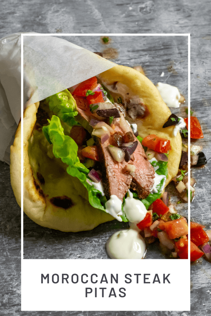 Moroccan steak pita with salsa