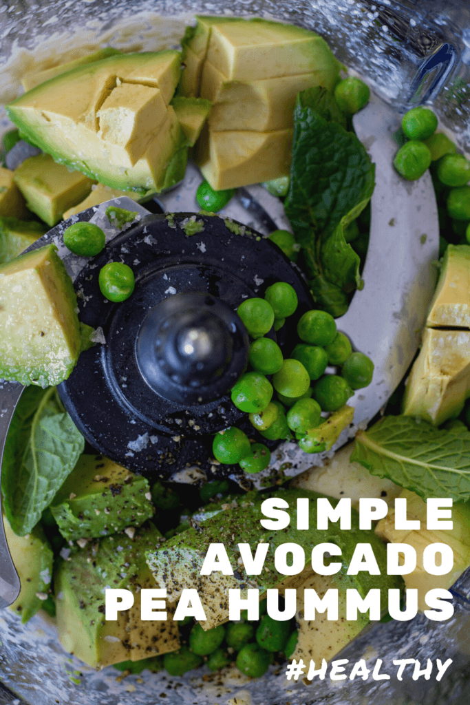 avocado, mint, salt, pepper & peas in a ninja blender