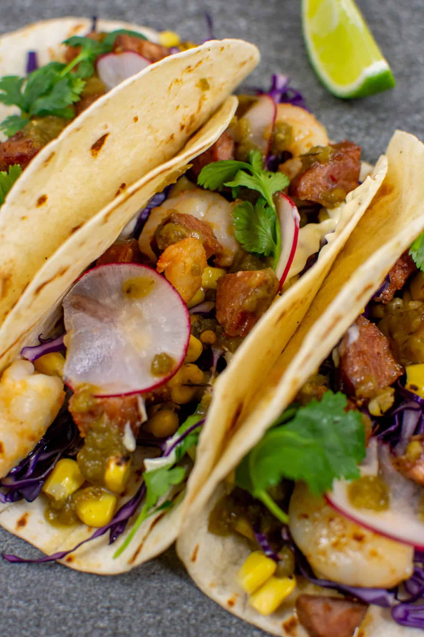 Chorizo & Prawn Tacos