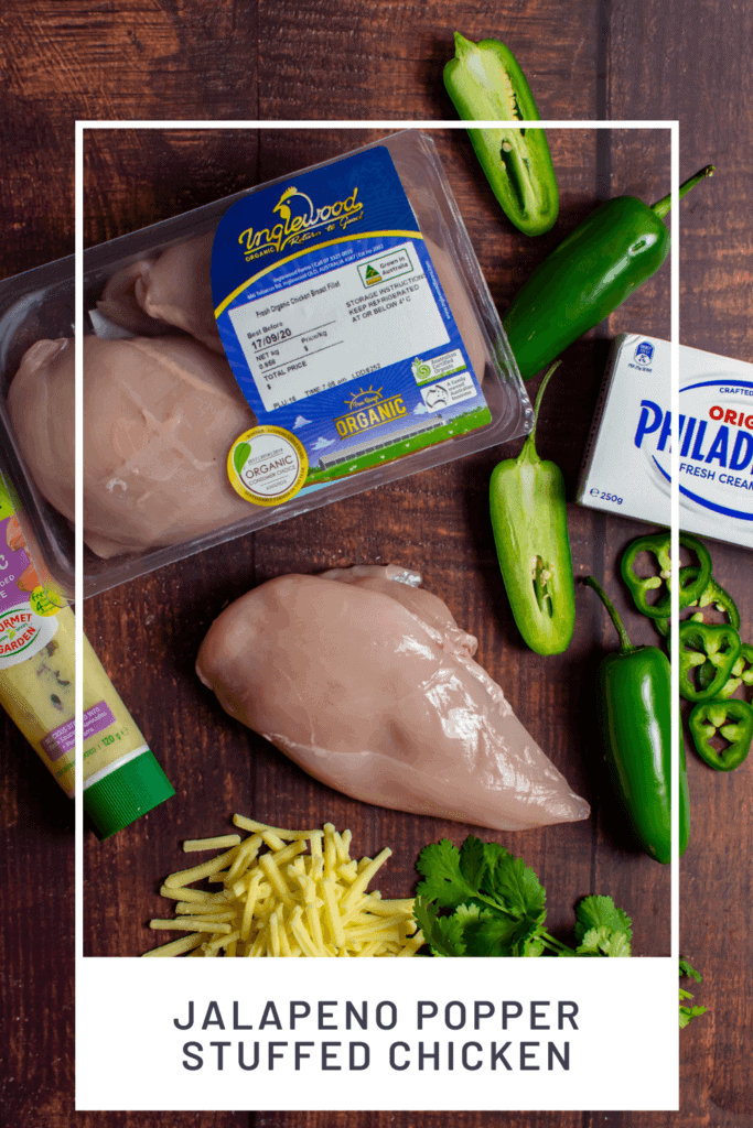 inglewood organic chicken breasts & jalapeno popper ingredients on a table
