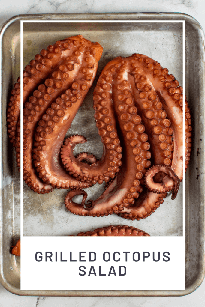 boiled octopus on a tray