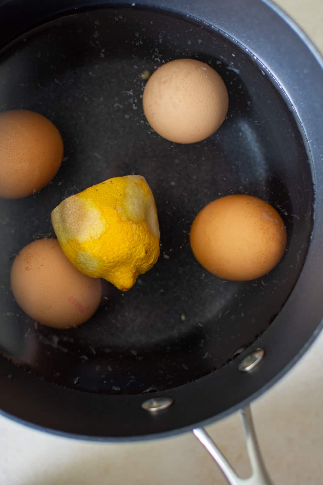 eggs in a saucepan ready for boiling