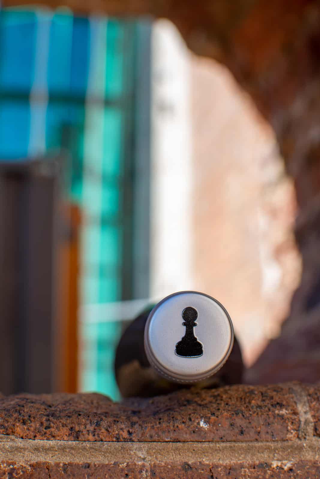 pawn wine co bottle on it's side