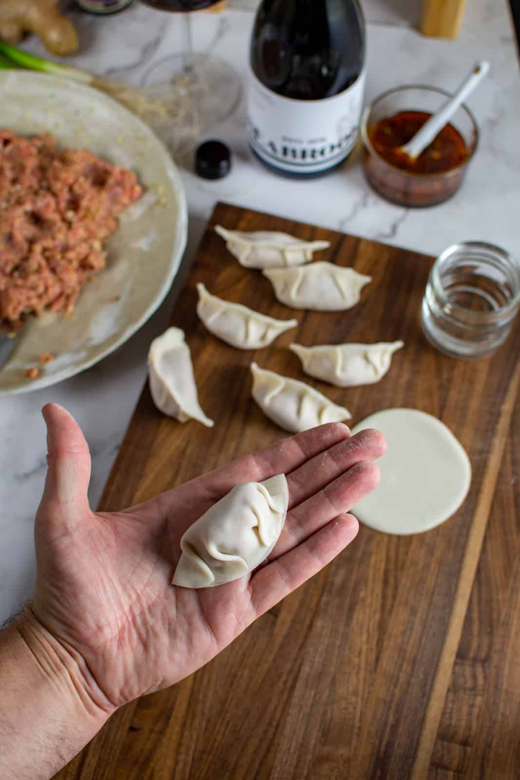 pleated pork cabbage dumpling