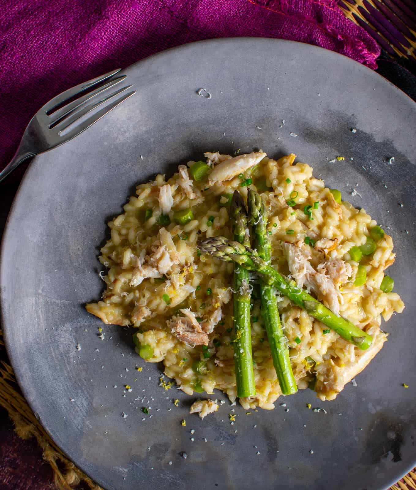 A plate of crab risotto