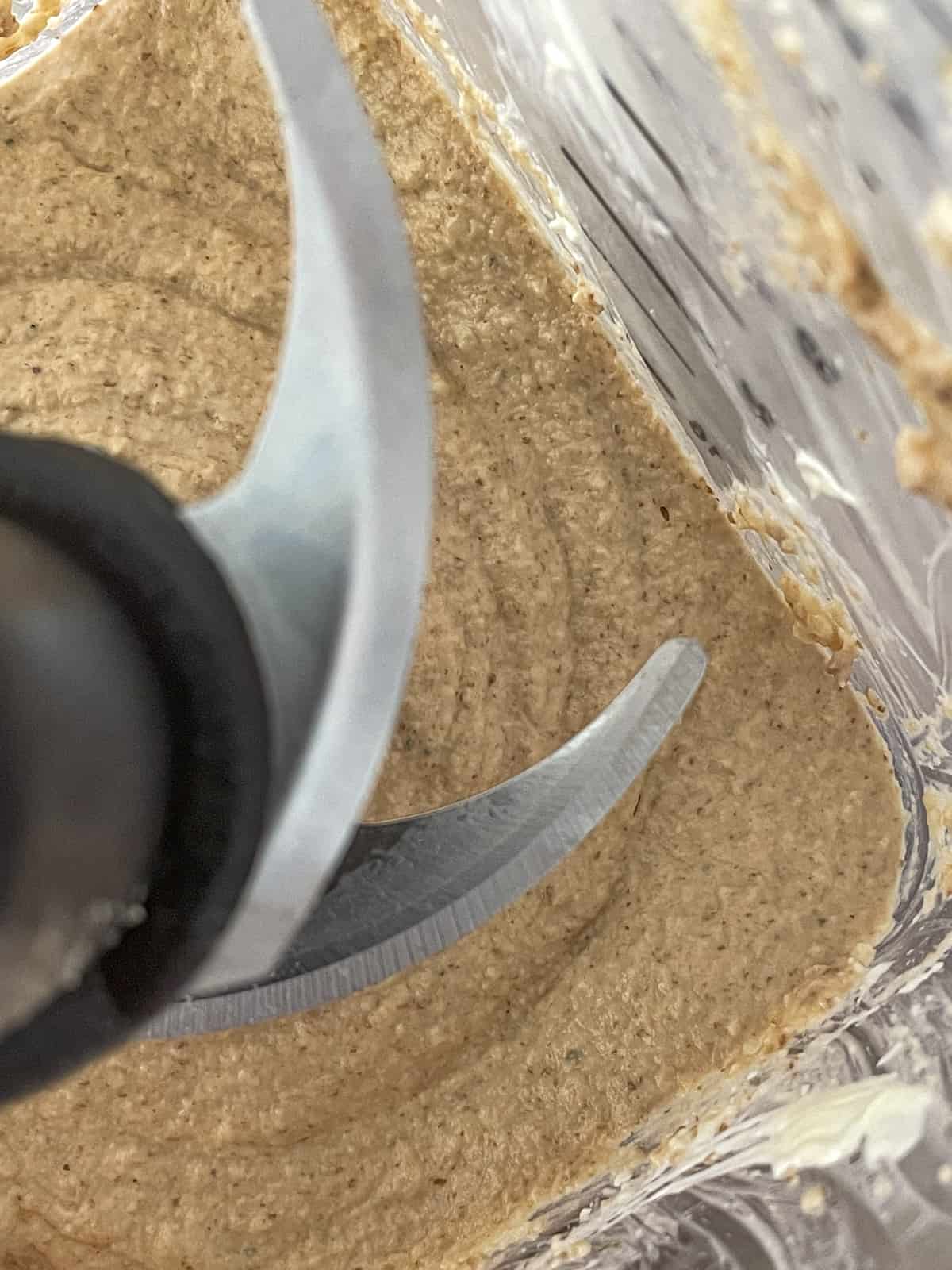mushroom pate in a food processor
